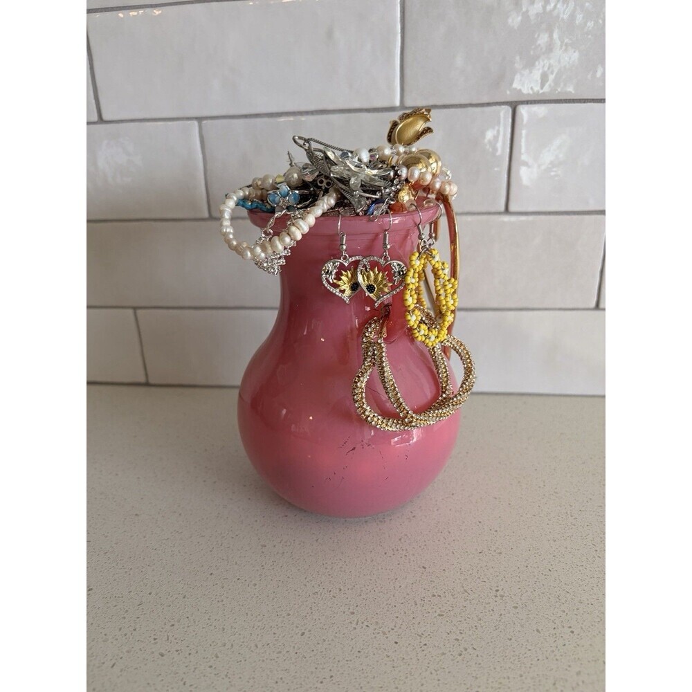 VTG Mystery Jewelry Jar Fun Fairy Cottage Cosplay Sparkle Gold Silver Girly